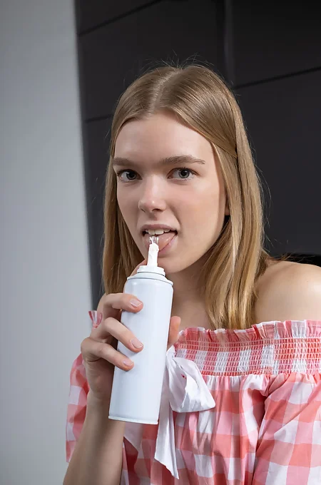 Aesthetic hottie opens her accurate wet pussy